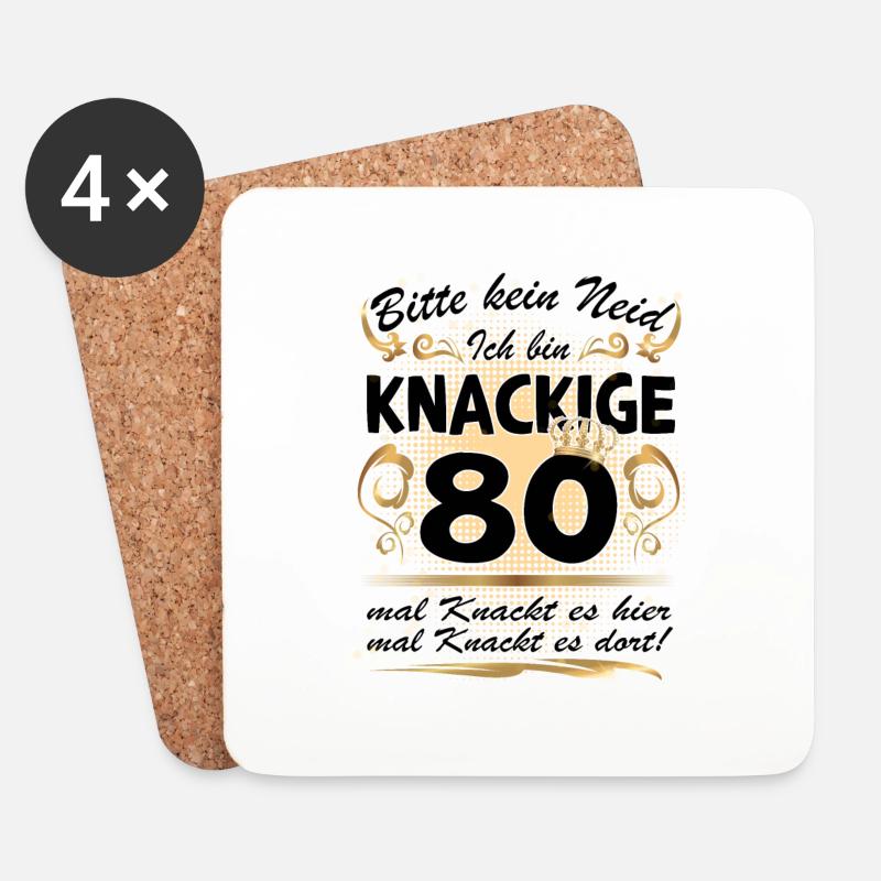 80. Geburtstag Sprüche lustig Frauen Geschenk - Untersetzer (4er-Set) - Weiß