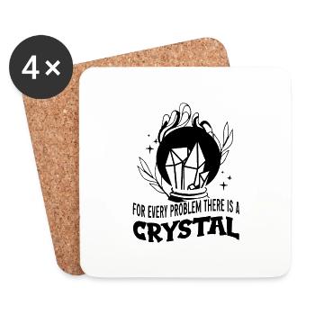 Energy Medicine Healing Positive Energy Crystals - Coasters (set of 4) - white - Front