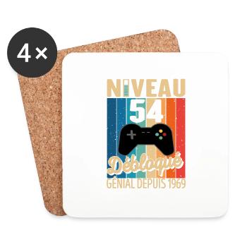 54 Ans 1969 Anniversaire Cadeau Citation Gamer - Dessous de verre (lot de 4) - blanc - Devant
