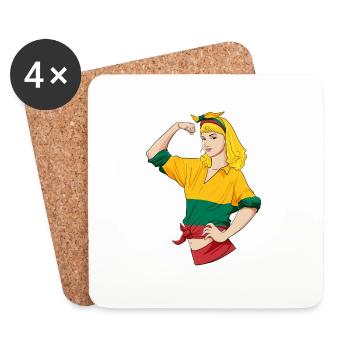 Lithuanian Girl Unbreakable I Heritage Lithuania - Coasters (set of 4) - white - Front