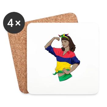 Mauritius Girl Unbreakable Mauritius Heritage - Coasters (set of 4) - white - Front