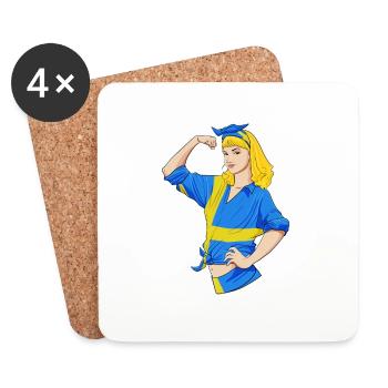 Fille suédoise incassable I Héritage suédois I - Dessous de verre (lot de 4) - blanc - Devant