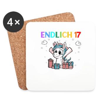 Endlich 17 Meine Eltern Wohnen Immer Noch Bei Mir - Untersetzer (4er-Set) - Weiß - Vorne