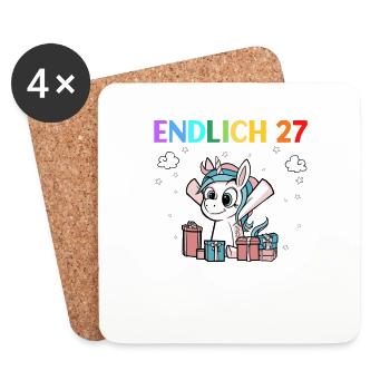 Endlich 27 Meine Eltern Wohnen Immer Noch Bei Mir - Untersetzer (4er-Set) - Weiß - Vorne