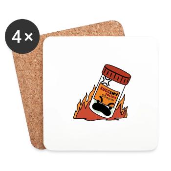 ALS awareness Lou Gehrig’s Disease Warrior Funny - Coasters (set of 4) - white - Front