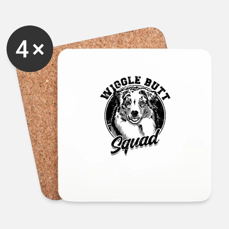 Wiggle Butt Squad - Australier Hund - Untersetzer (4er-Set) - Weiß