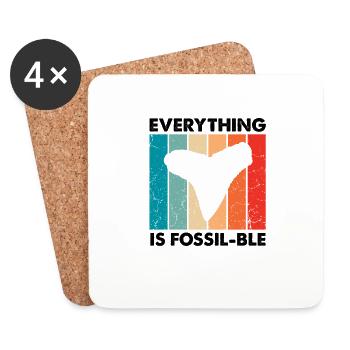 Fossil Archaeology Design Fossils Fossil Hunters - Coasters (set of 4) - white - Front