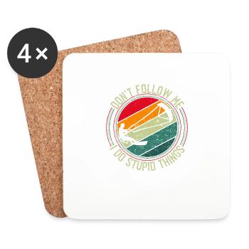Kiteboarding Kitesurfer Don't Follow Me I Do - Coasters (set of 4) - white - Front