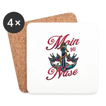 Moin du Nase Seemann's Anchor - Coasters (set of 4) - white - Front