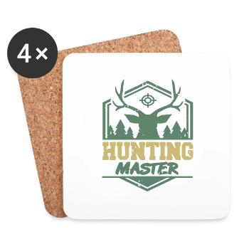 Vintage Hunting Master Awesome Buck Hunter Thé - Dessous de verre (lot de 4) - blanc - Devant