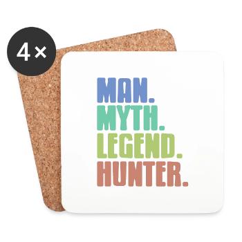 Retro Vintage Man. Myth. Legend. Hunter. Design - Untersetzer (4er-Set) - Weiß - Vorne