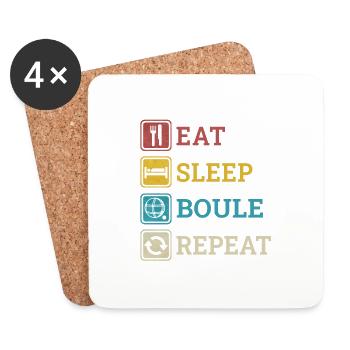 Boule sayings for boules players in the club Boccia - Coasters (set of 4) - white - Front