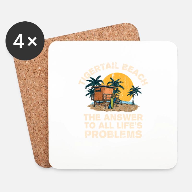 Tigertail Beach Answer To All Life's Problems - Untersetzer (4er-Set) - Weiß