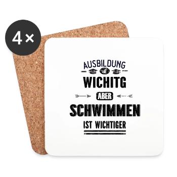 Lustiges Sprüche Design Schwimmen Cooler Spruch - Untersetzer (4er-Set) - Weiß - Vorne