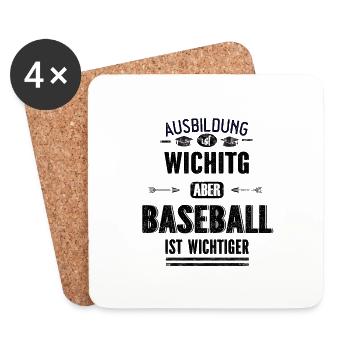 Lustiges Geschenk Design Baseball Sport Ball - Untersetzer (4er-Set) - Weiß - Vorne