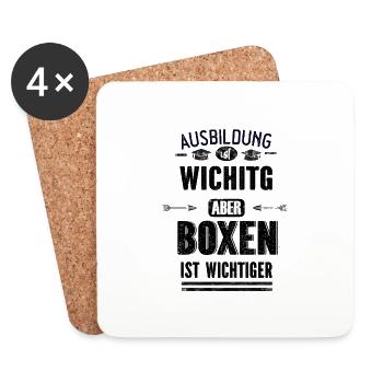 Lustiges Sprüche Design Boxen Cooler Spruch - Untersetzer (4er-Set) - Weiß - Vorne