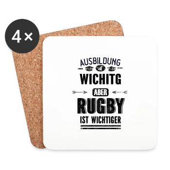 Lustiges Sprüche Design Rugby Cooler Spruch - Untersetzer (4er-Set) - Weiß - Vorne