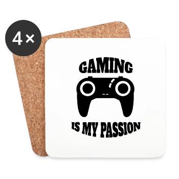 Zocker Geschenk Spruch Gamer lustige Gaming Zocken - Untersetzer (4er-Set) - Weiß - Vorne