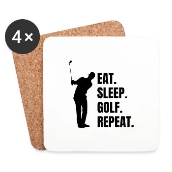 Golf Golfspielerin Golfschläger Spruch Golfball - Untersetzer (4er-Set) - Weiß - Vorne