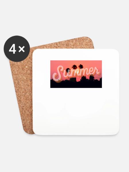 Summer Sunset - Coasters (set of 4) - white