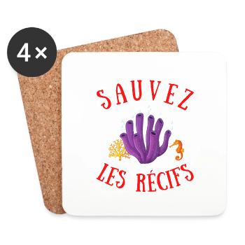 SAUVEZ LES RÉCIFS - Dessous de verre (lot de 4) - blanc - Devant