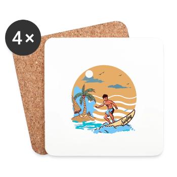 surfing free way of life - Dessous de verre (lot de 4) - blanc - Devant