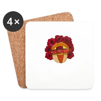 Motanka. Ukrainian culture - Coasters (set of 4) - white - Front