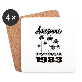 Awesome Since 1983 - Untersetzer (4er-Set) - Weiß - Vorne