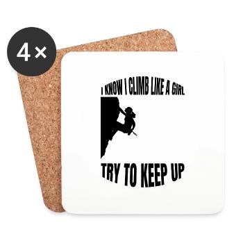 Climbing Mrs. Bouldering Mountaineering Girls Hiking - Coasters (set of 4) - white - Front