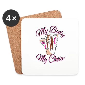 MyBodyMyChoice - Coasters (set of 4) - white - Front