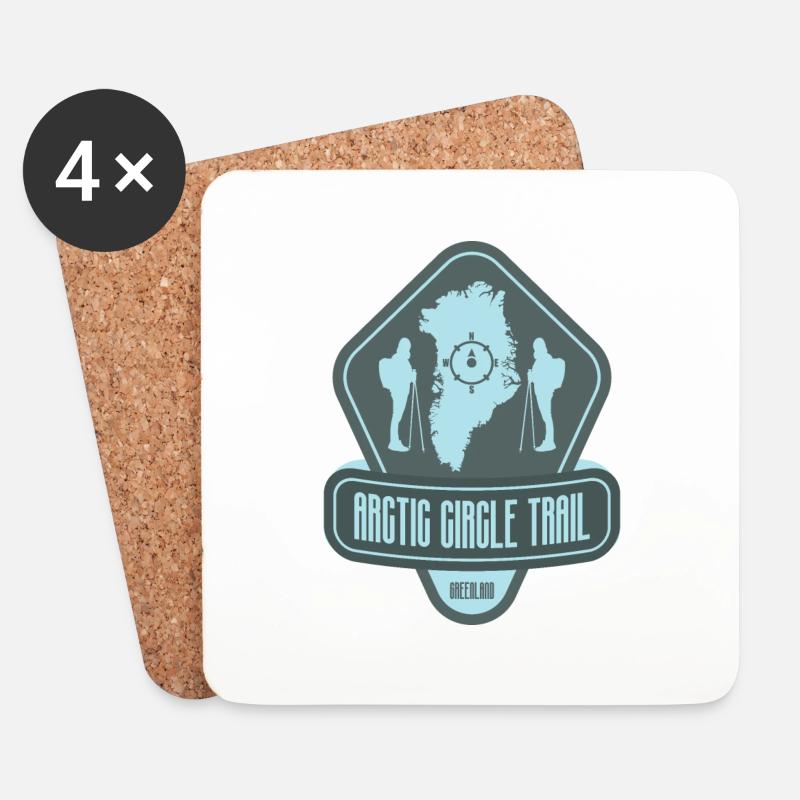 Arctic Circle Trail – Grönland - Untersetzer (4er-Set) - Weiß