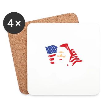Lustige US-Flagge Sommer Strandurlaub Weihnachten in J - Untersetzer (4er-Set) - Weiß - Vorne