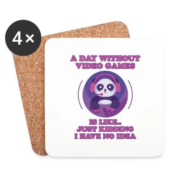 Gamer Panda Video Game Rabbit Pandas Gift - Coasters (set of 4) - white - Front