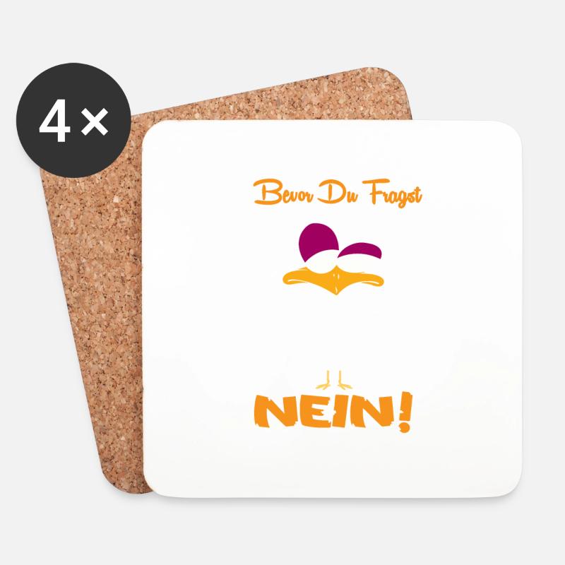 Bevor du Fragst Nein! - Untersetzer (4er-Set) - Weiß