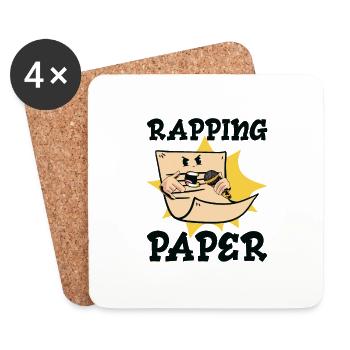 Music Rapping Musician Rapper Paper Songs - Coasters (set of 4) - white - Front