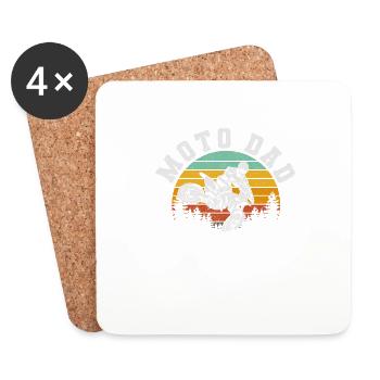 Dirt Bike Motocross Biker Moto Outdoor Rider - Dessous de verre (lot de 4) - blanc - Devant
