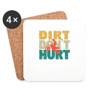 Dirt doesn't hurt Bike Motocross Enduro Biker - Coasters (set of 4) - white - Front