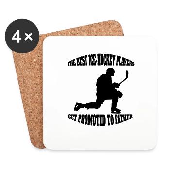 Eishockey Vater Eishockeyteam Dad Wintersport Papa - Untersetzer (4er-Set) - Weiß - Vorne