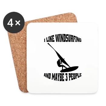 Windsurfer Cadeau Surf Kitesurfer Planche à voile - Dessous de verre (lot de 4) - blanc - Devant