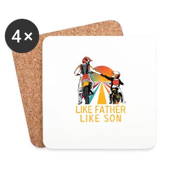 Moto Cross Braaap Dirt Bike Motocross comme papa - Dessous de verre (lot de 4) - blanc - Devant