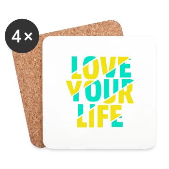 Love Your Live - Untersetzer (4er-Set) - Weiß - Vorne