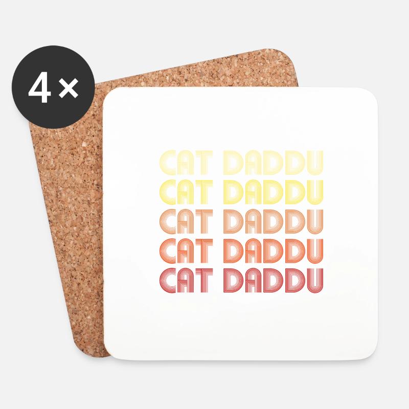 Cat Daddu - Untersetzer (4er-Set) - Weiß