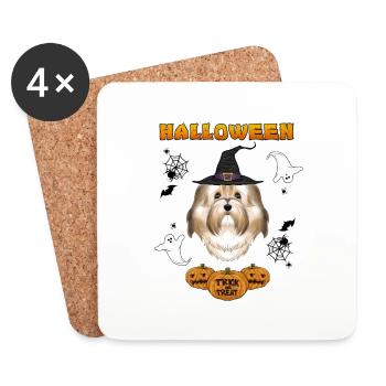 Happy Halloween I Dog Lover I Havanese - Coasters (set of 4) - white - Front