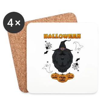 Happy Halloween I Dog Lover I Newfoundland - Untersetzer (4er-Set) - Weiß - Vorne