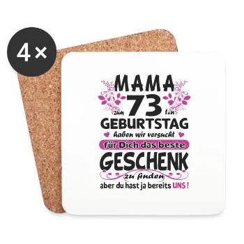 73. Geburtstag Sprüche lustig Frauen - Untersetzer (4er-Set) - Weiß - Vorne
