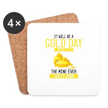 Gold Digger Gold Panning Gold Mining Designs - Coasters (set of 4) - white - Front