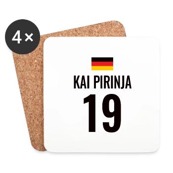 Fußball Sauf Trikot Deutschland Mallorca Gruppen - Untersetzer (4er-Set) - Weiß - Vorne