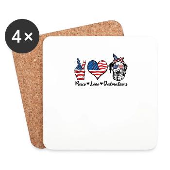 Peace Love Dalmatian - Hunde - Untersetzer (4er-Set) - Weiß - Vorne