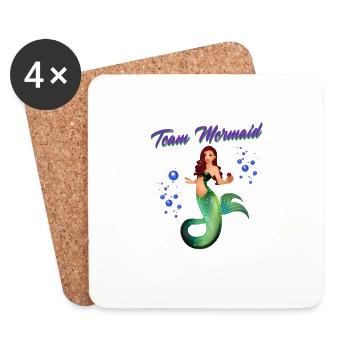 Meerjungfrauen Schwimmen Spruch Team Mermaid - Untersetzer (4er-Set) - Weiß - Vorne