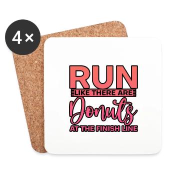 Run Like There Are Donuts At The Finish Line 3 - Coasters (set of 4) - white - Front